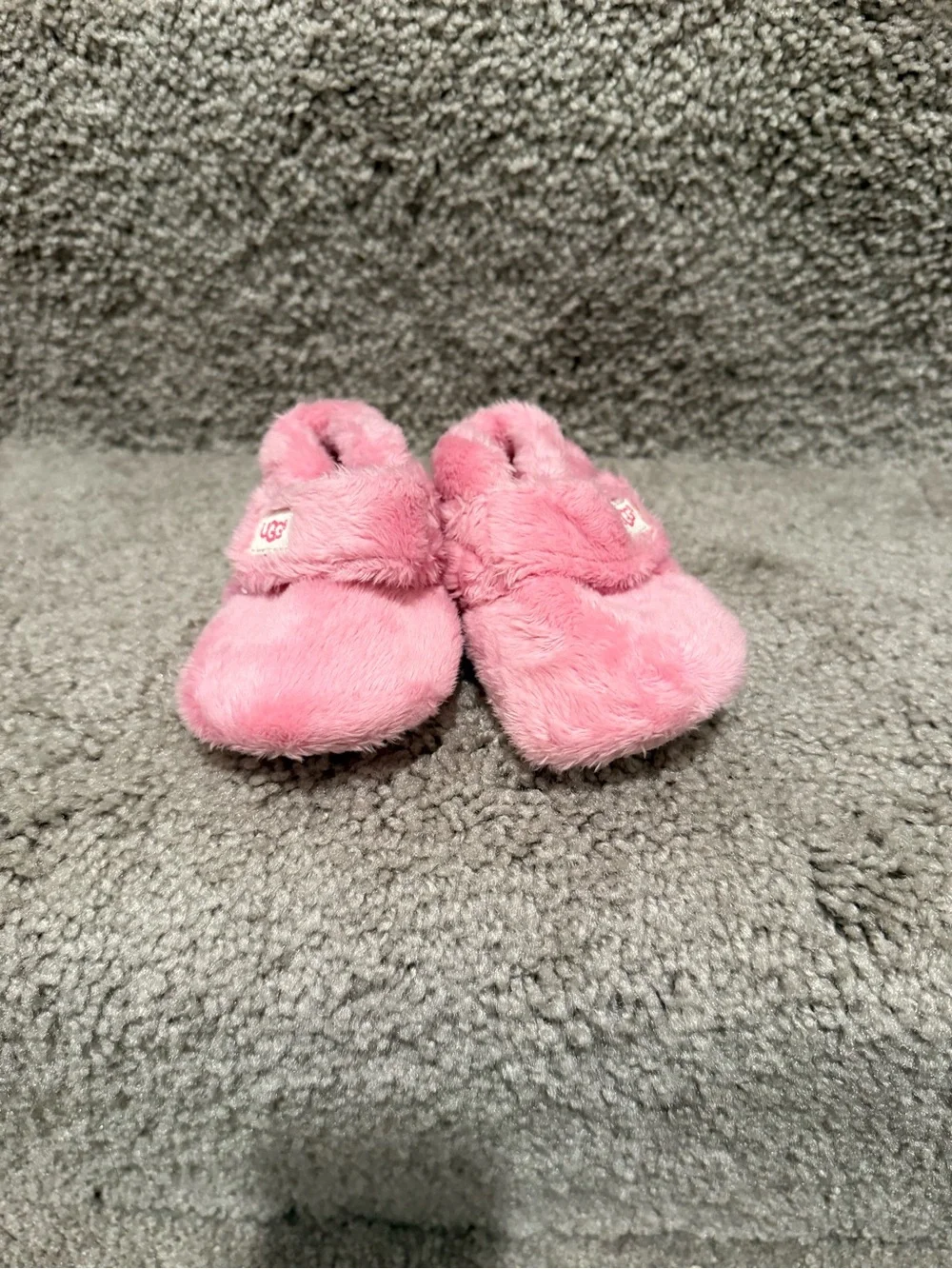 UGG Kids Plush Pink Slip-On Slippers